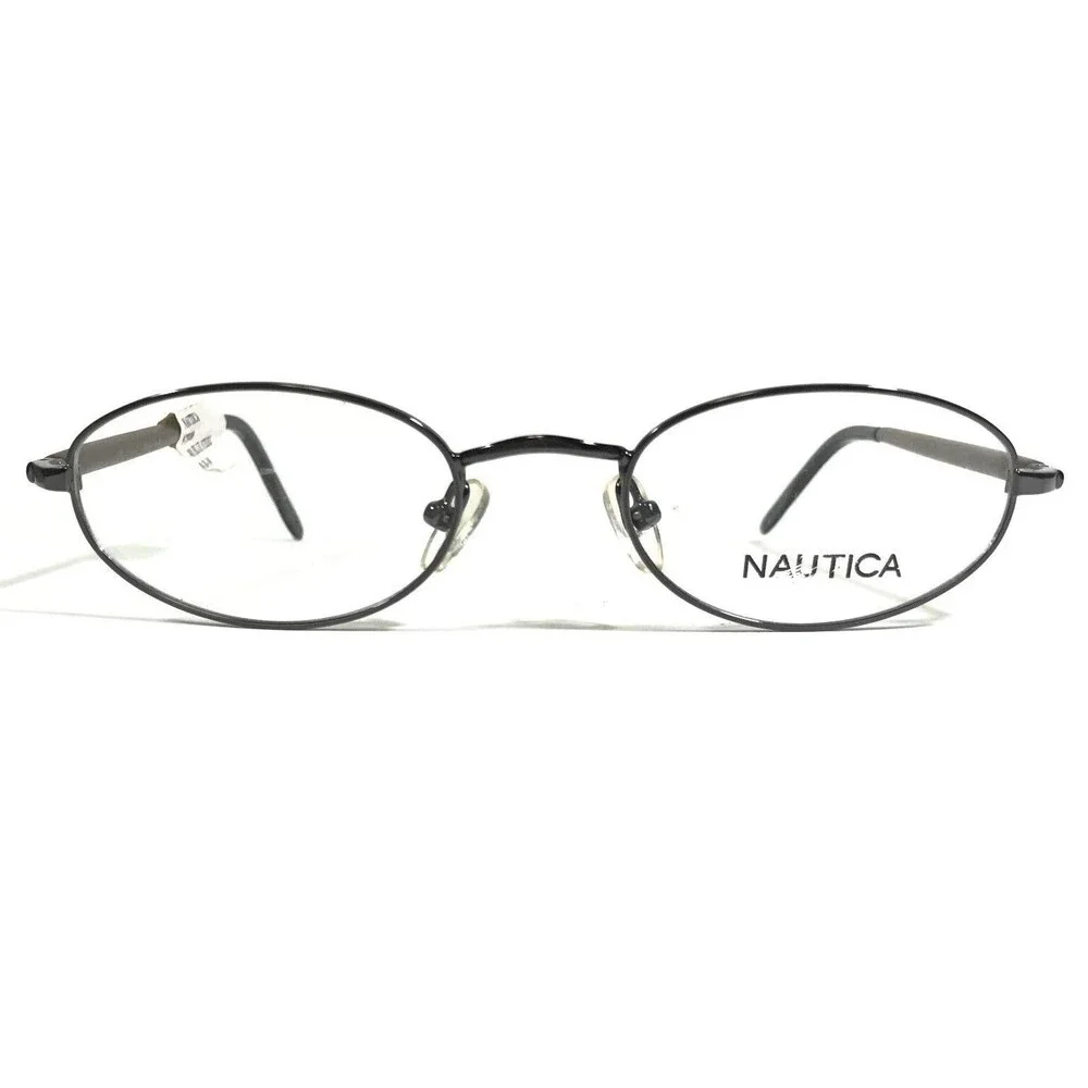 Nautica Eyeglasses Frames N7900 401 Brown blue Grey Round Wire Rim 49-20-140
